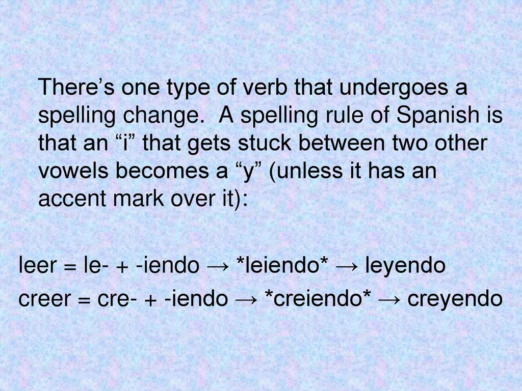 There’s one type of verb that undergoes a spelling change