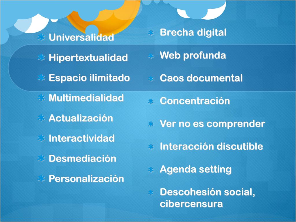Brecha digital Web profunda. Caos documental. Concentración. Ver no es comprender. Interacción discutible.