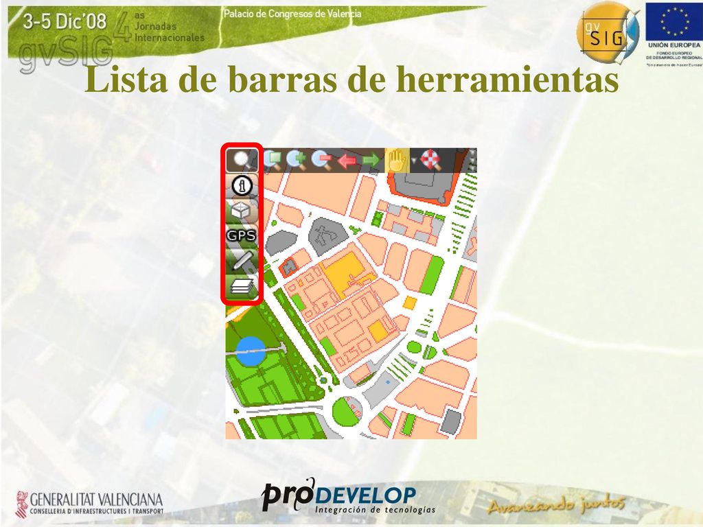 Lista de barras de herramientas
