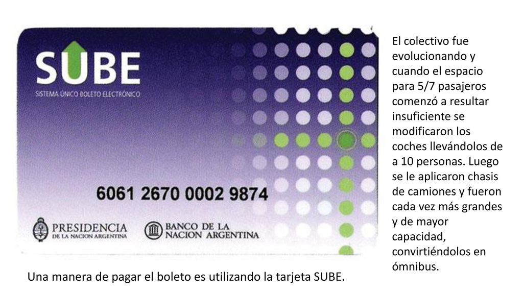 Una manera de pagar el boleto es utilizando la tarjeta SUBE.