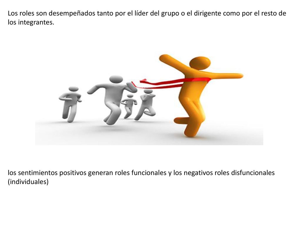 Los roles son desempeñados tanto por el líder del grupo o el dirigente como por el resto de los integrantes.