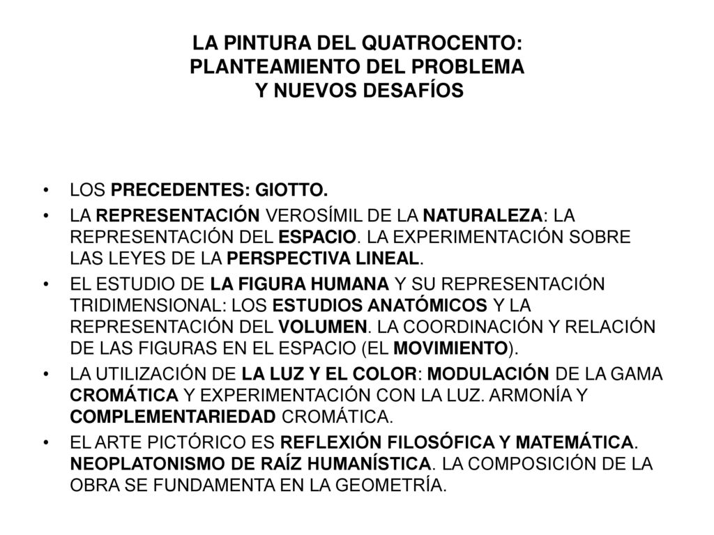 LA PINTURA DEL QUATROCENTO: PLANTEAMIENTO DEL PROBLEMA Y NUEVOS DESAFÍOS