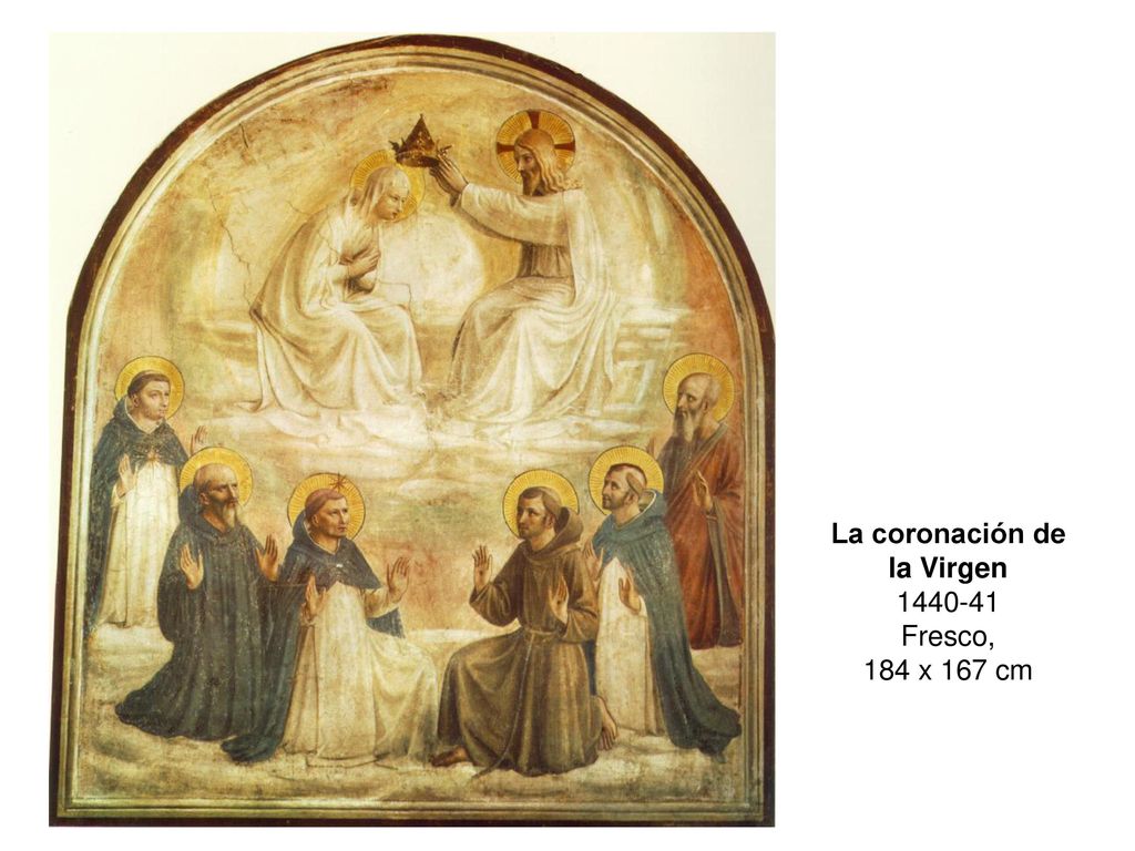 La coronación de la Virgen Fresco, 184 x 167 cm