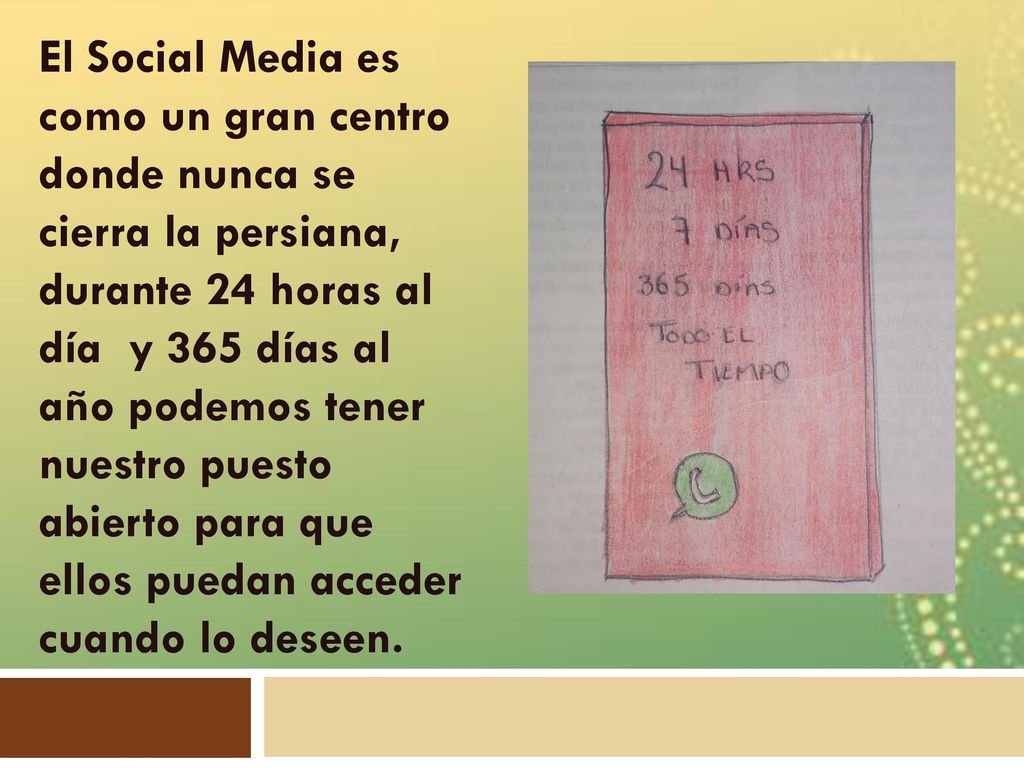 El Social Media es como un gran centro donde nunca se cierra la persiana, durante 24 horas al día y 365 días al año podemos tener nuestro puesto abierto para que ellos puedan acceder cuando lo deseen.