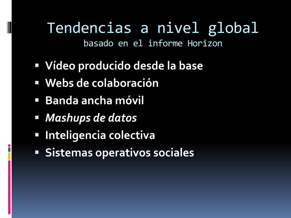 Tendencias a nivel global basado en el informe Horizon