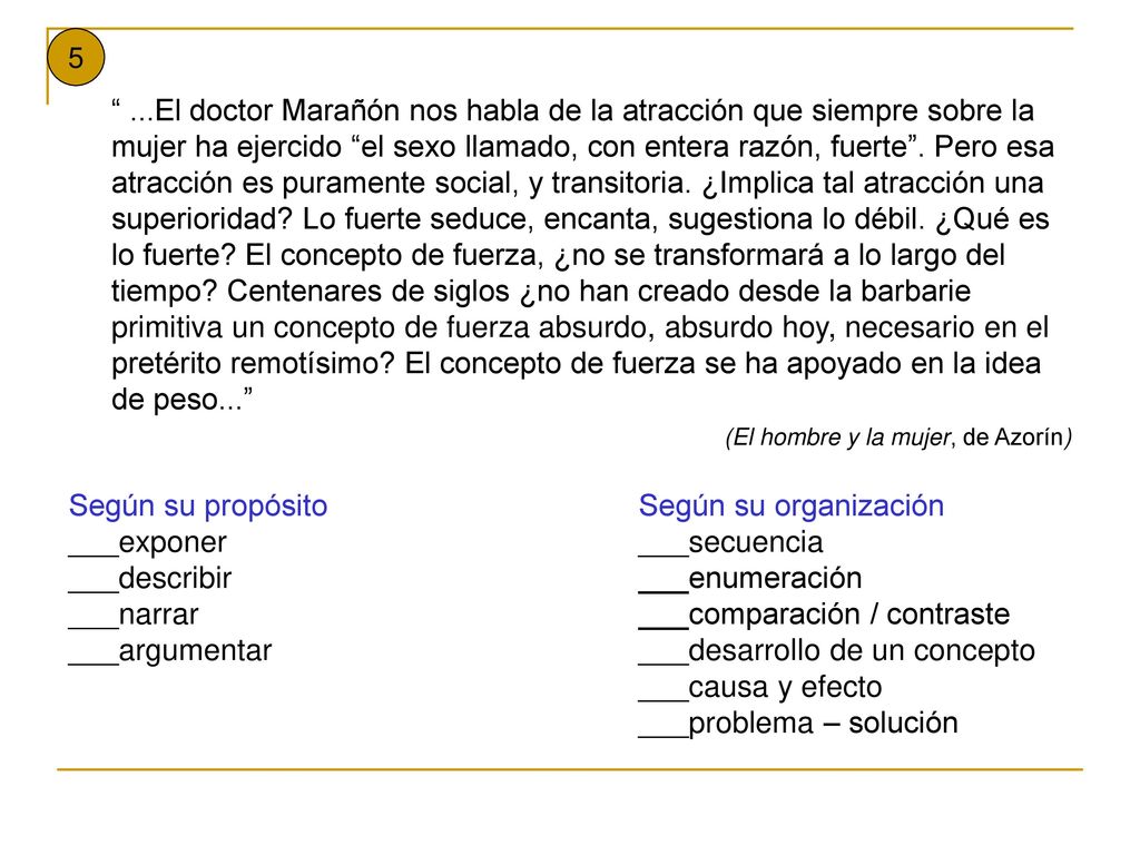 Según su propósito Según su organización ___exponer ___secuencia