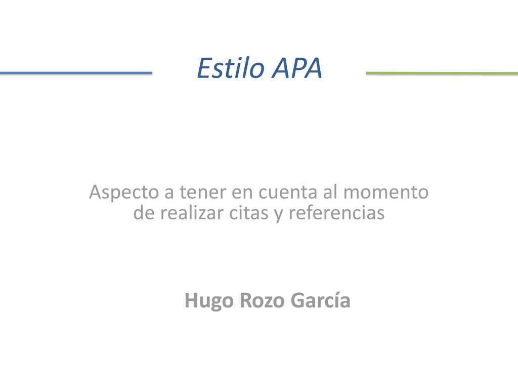 Aspecto a tener en cuenta al momento de realizar citas y referencias