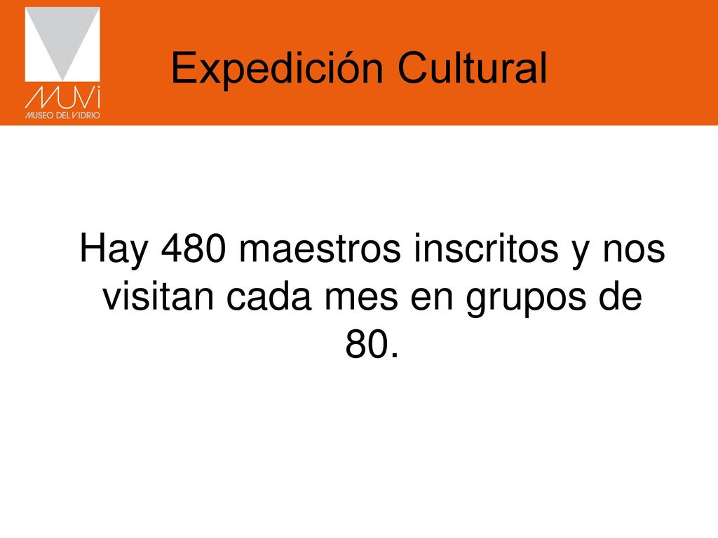 Hay 480 maestros inscritos y nos visitan cada mes en grupos de 80.