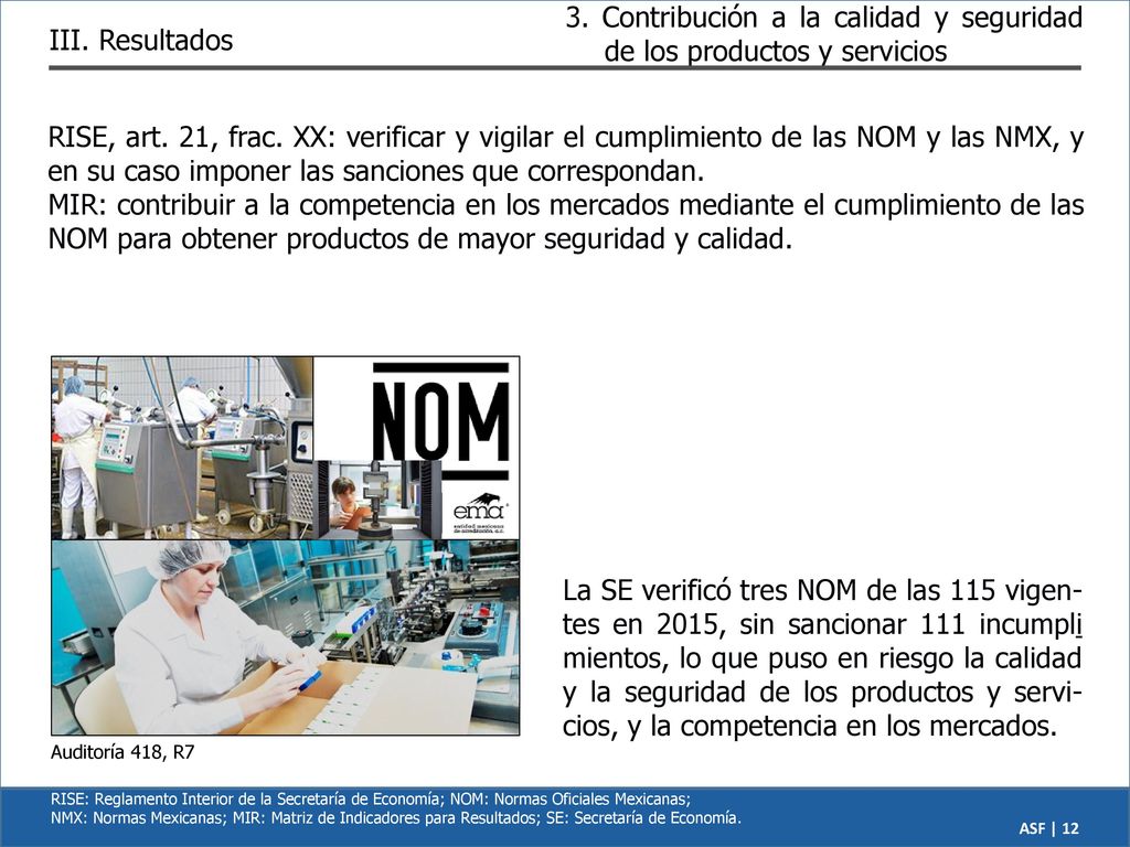 3. Contribución a la calidad y seguridad de los productos y servicios
