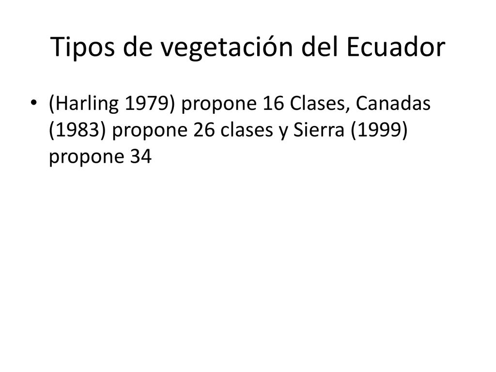 Tipos de vegetación del Ecuador
