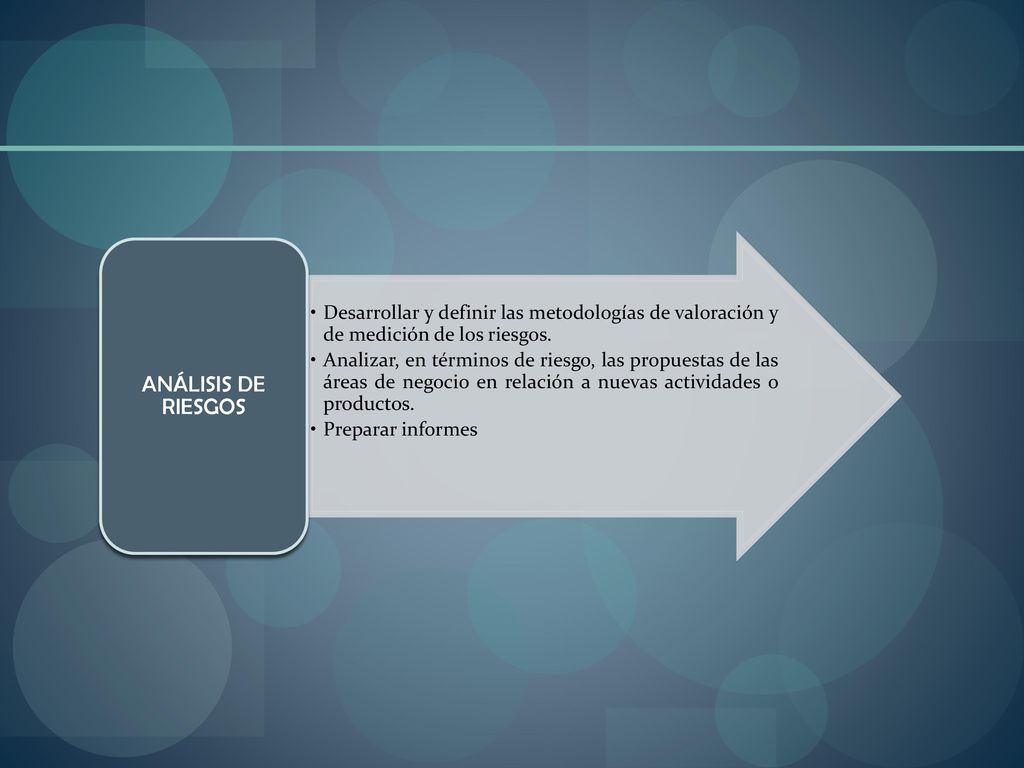 ANÁLISIS DE RIESGOS Desarrollar y definir las metodologías de valoración y de medición de los riesgos.