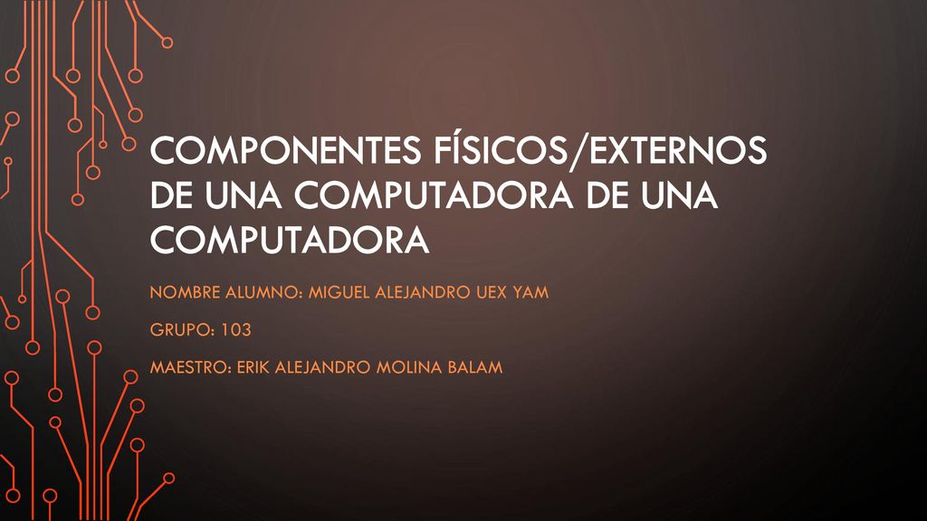Componentes físicos/externos de una computadora de una computadora