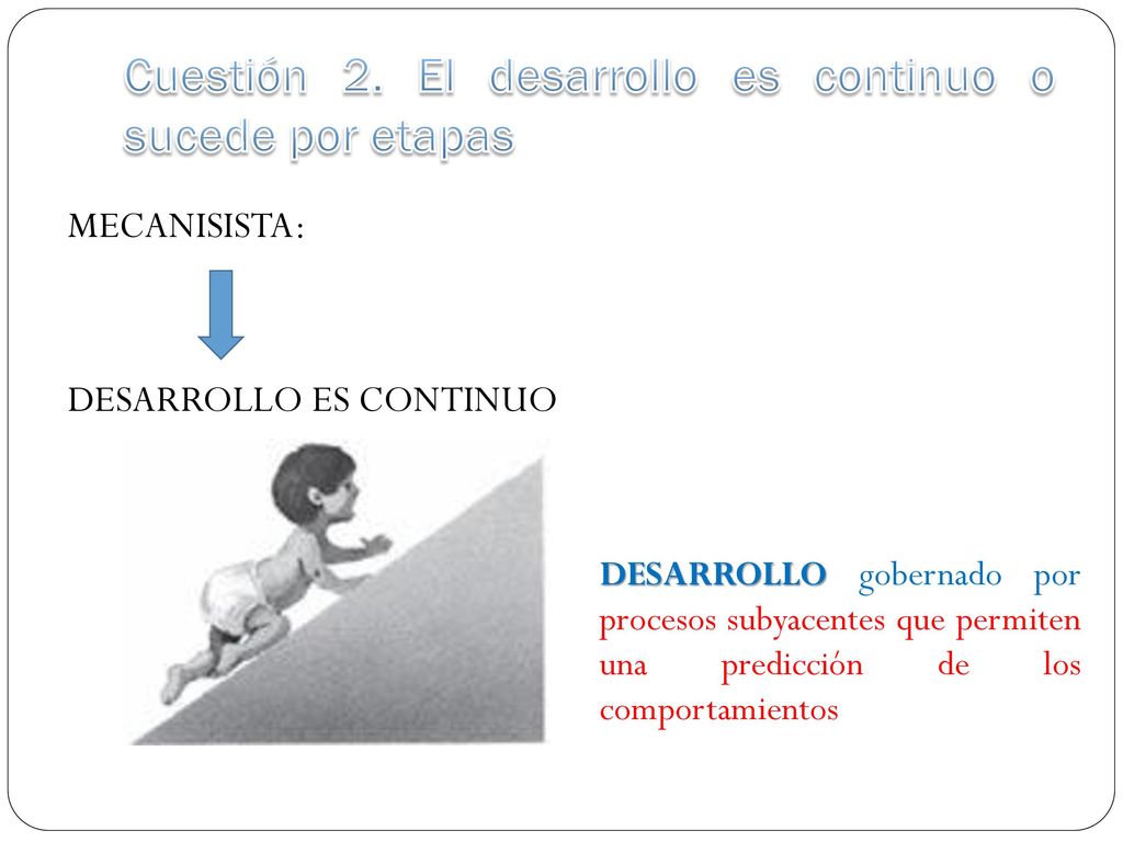 Cuestión 2. El desarrollo es continuo o sucede por etapas