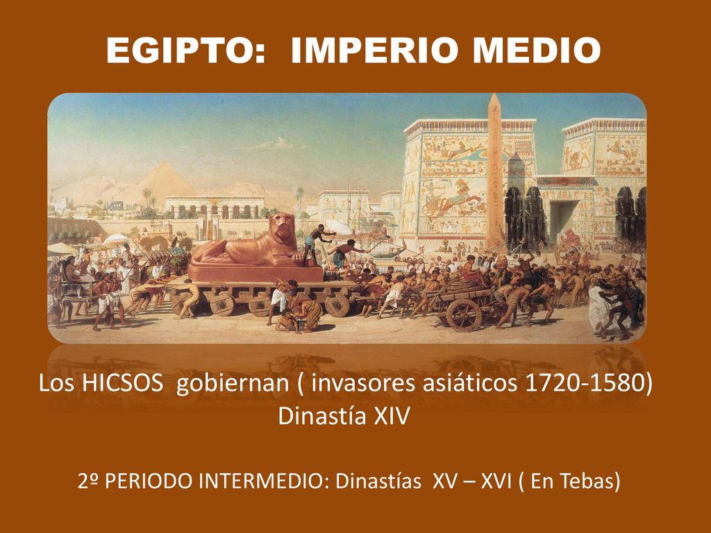 EGIPTO: IMPERIO MEDIO Los HICSOS gobiernan ( invasores asiáticos ) Dinastía XIV.