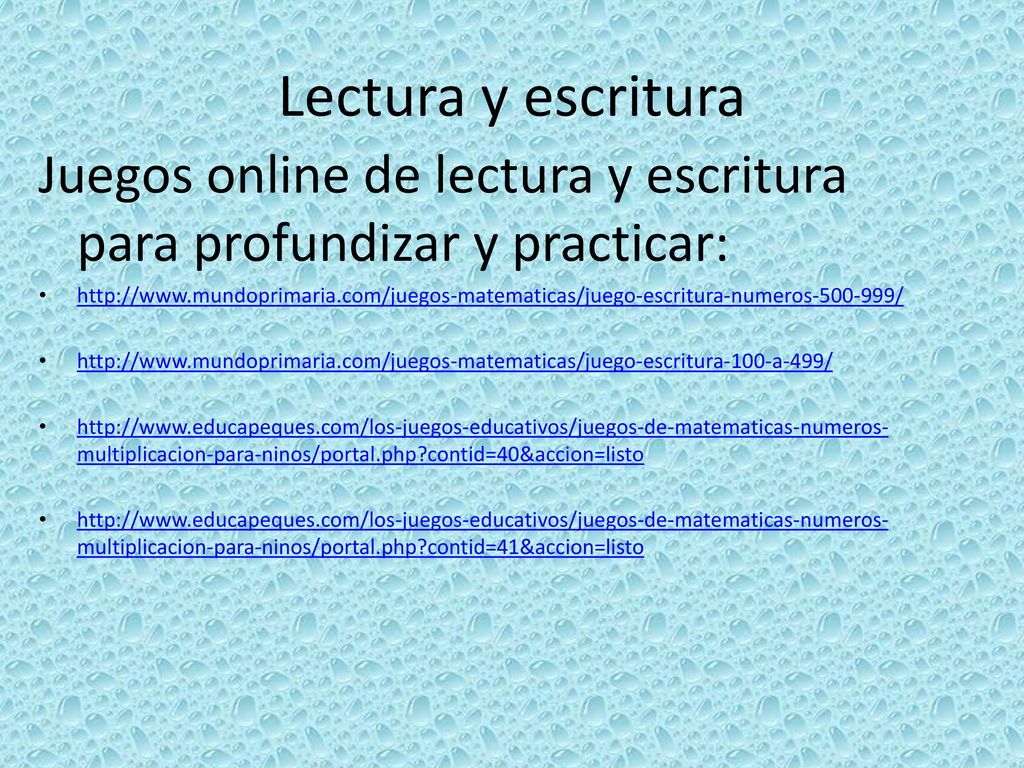 Lectura y escritura Juegos online de lectura y escritura para profundizar y practicar: