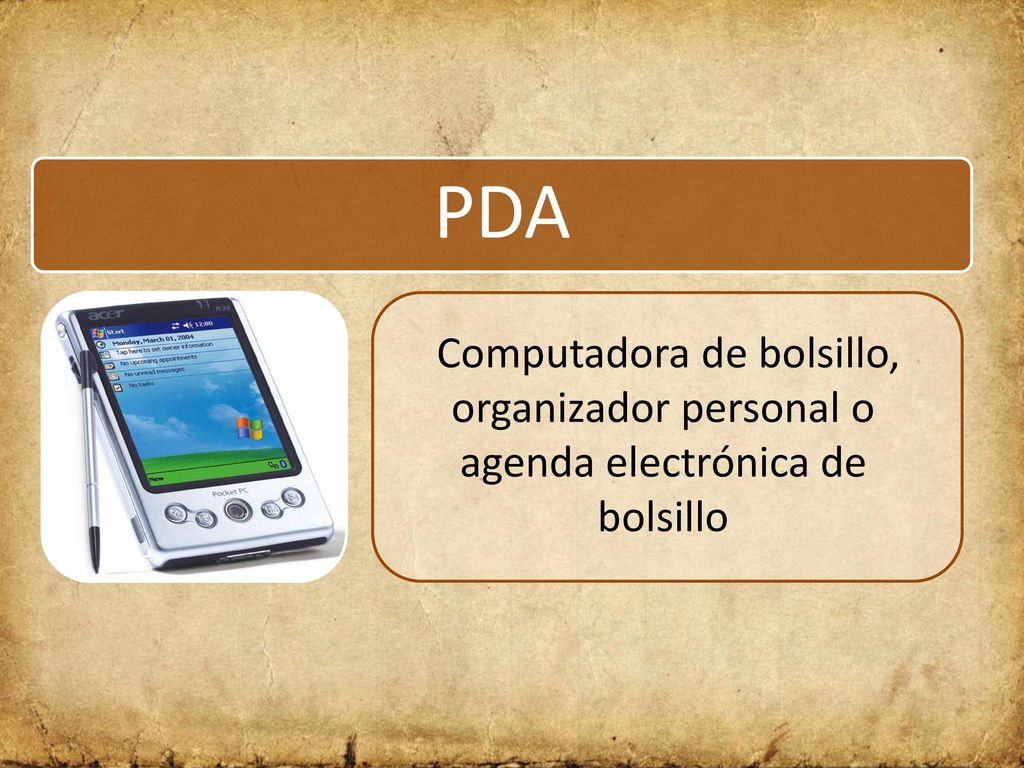 PDA Computadora de bolsillo, organizador personal o agenda electrónica de bolsillo