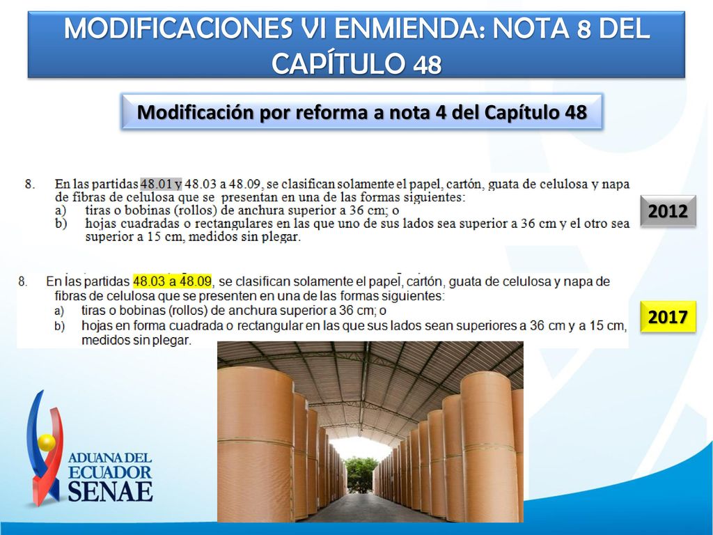 Modificación por reforma a nota 4 del Capítulo 48