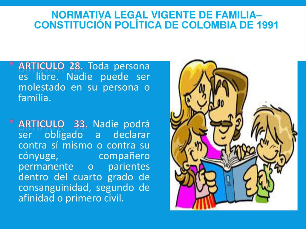 Normativa legal vigente de familia– constitución política de Colombia de 1991