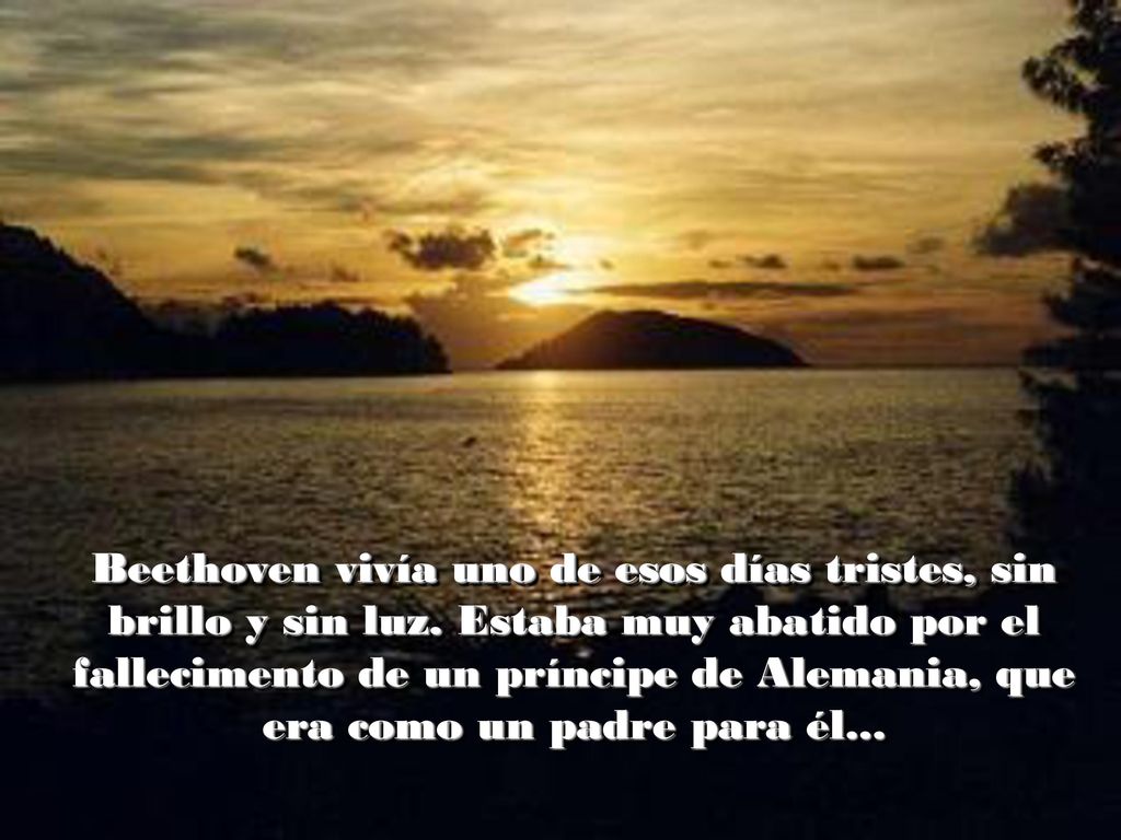 Beethoven vivía uno de esos días tristes, sin brillo y sin luz