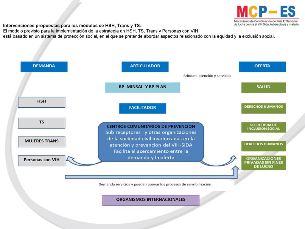 Intervenciones propuestas para los módulos de HSH, Trans y TS: