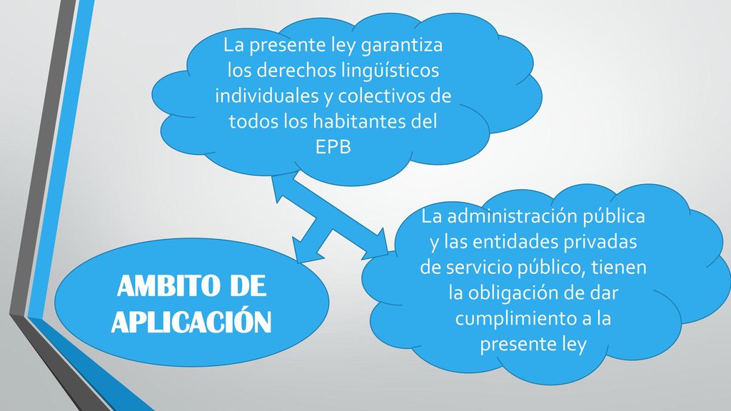 La presente ley garantiza los derechos lingüísticos individuales y colectivos de todos los habitantes del EPB