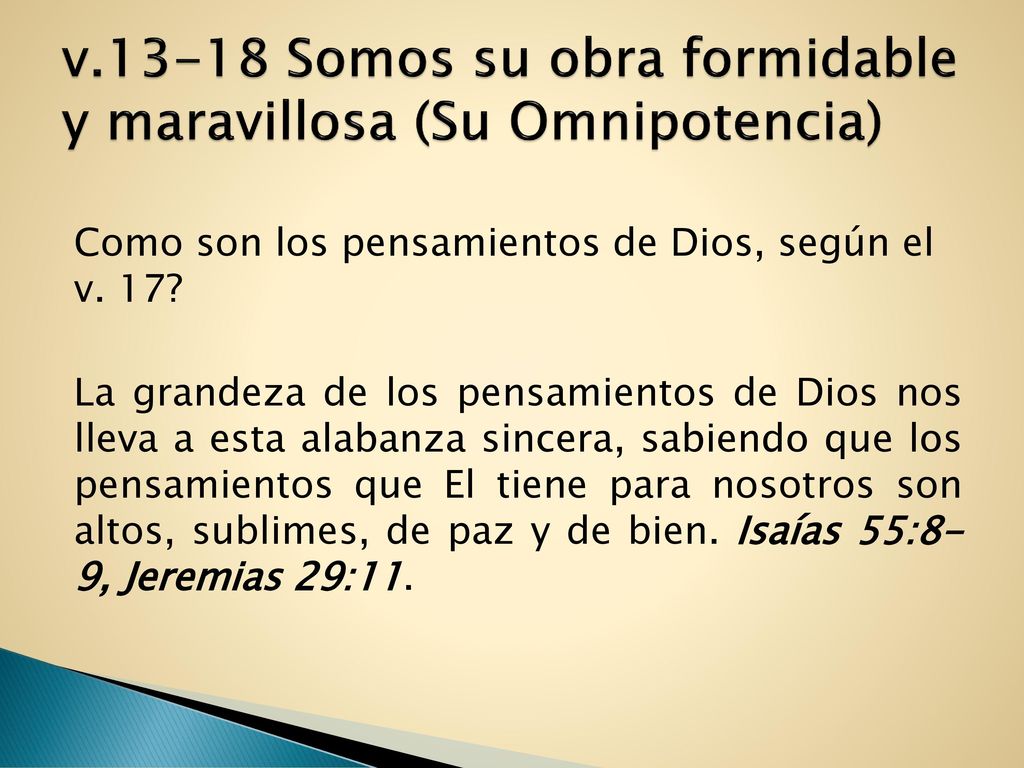 v Somos su obra formidable y maravillosa (Su Omnipotencia)