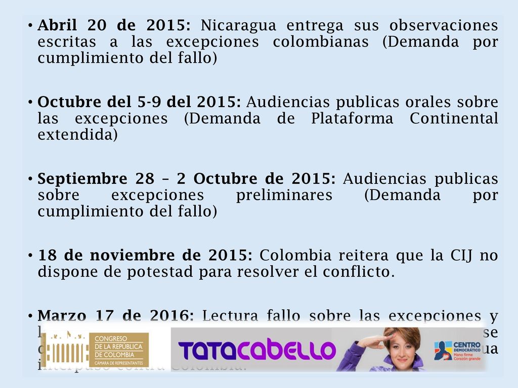 Abril 20 de 2015: Nicaragua entrega sus observaciones escritas a las excepciones colombianas (Demanda por cumplimiento del fallo)