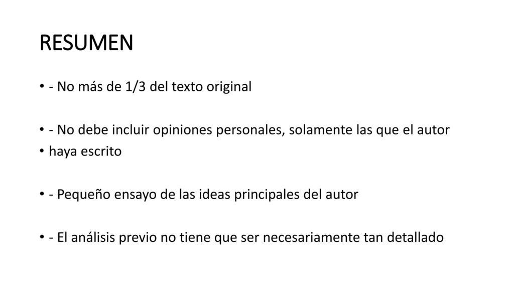 RESUMEN - No más de 1/3 del texto original