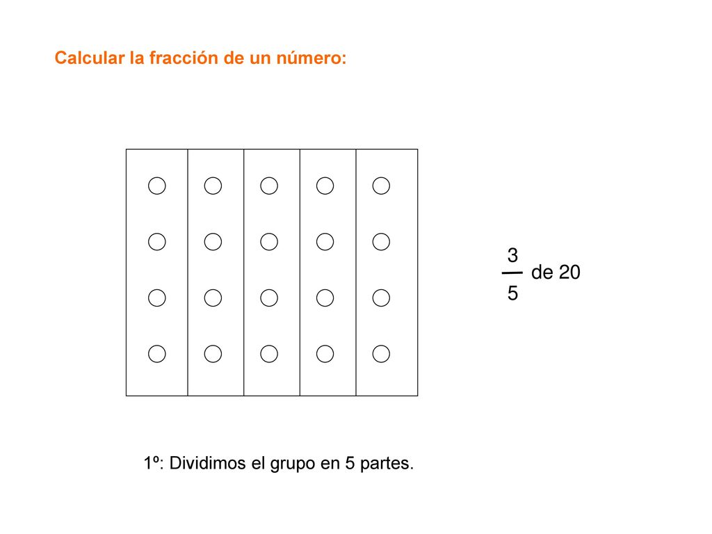 3 de 20 5 Calcular la fracción de un número: