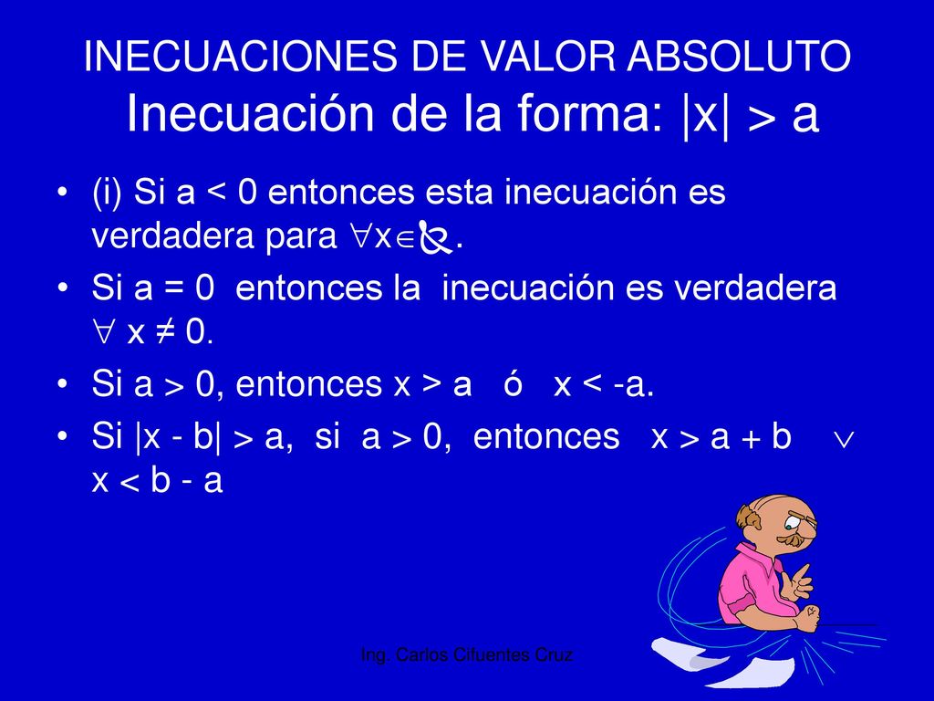 INECUACIONES DE VALOR ABSOLUTO Inecuación de la forma: |x| > a