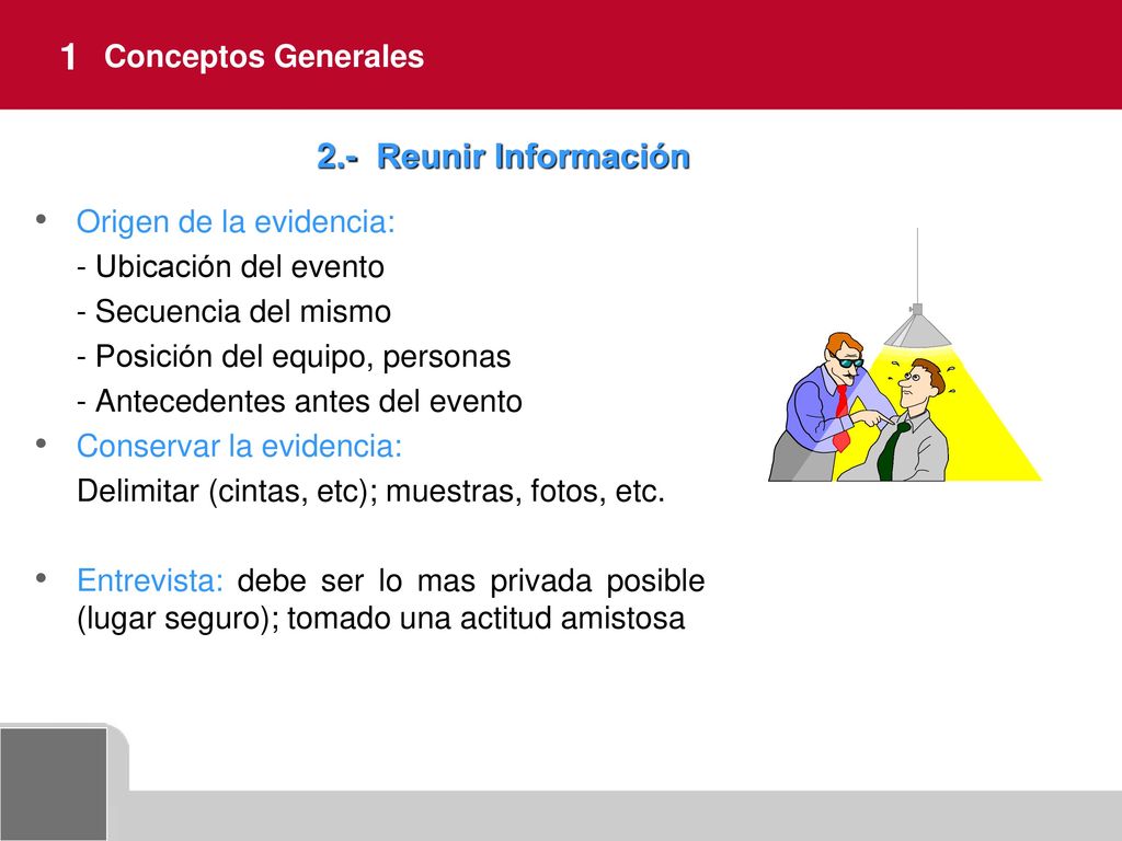 1 2.- Reunir Información Conceptos Generales Origen de la evidencia: