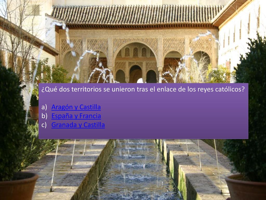 ¿Qué dos territorios se unieron tras el enlace de los reyes católicos