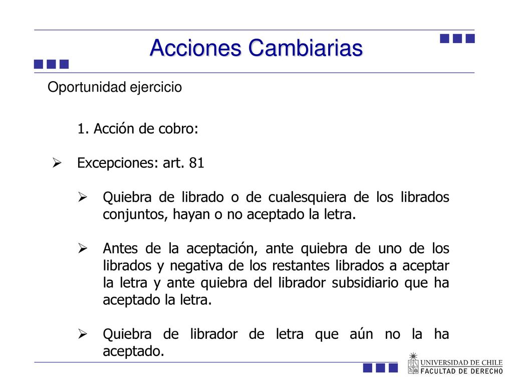 Acciones Cambiarias ION Oportunidad ejercicio 1. Acción de cobro: