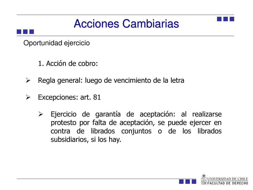 Acciones Cambiarias ION Oportunidad ejercicio 1. Acción de cobro: