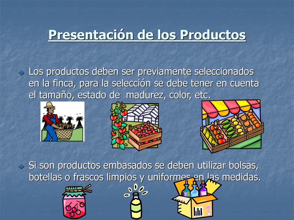 Presentación de los Productos