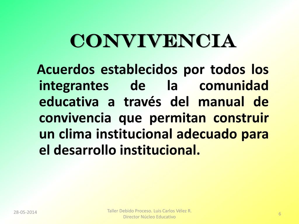 Taller Debido Proceso. Luis Carlos Vélez R. Director Núcleo Educativo