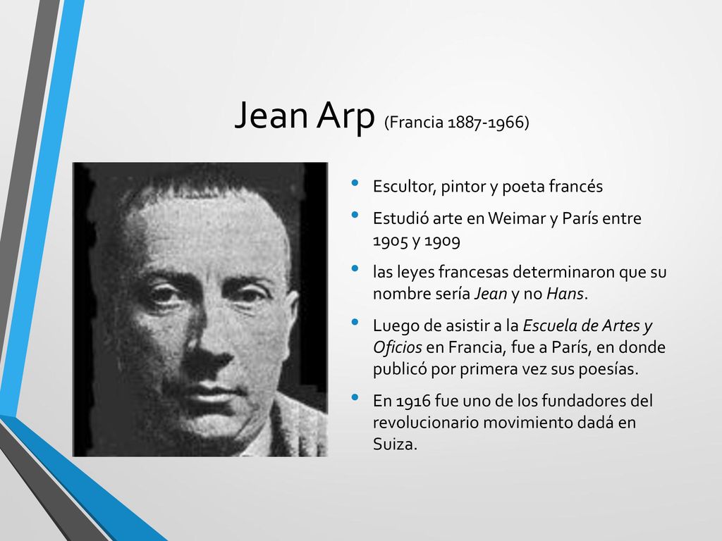 Jean Arp (Francia ) Escultor, pintor y poeta francés