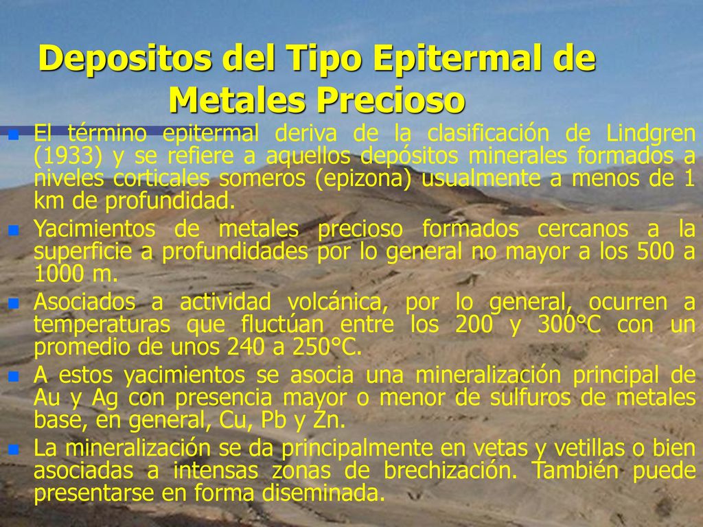 Depositos del Tipo Epitermal de Metales Precioso