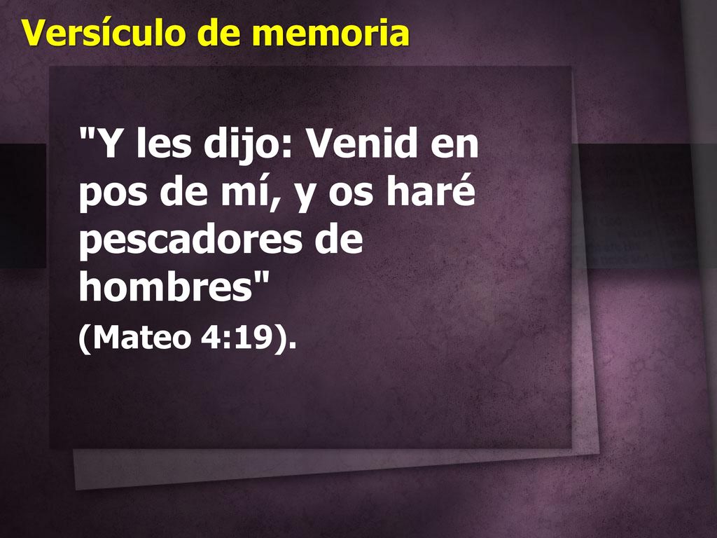 Y les dijo: Venid en pos de mí, y os haré pescadores de hombres