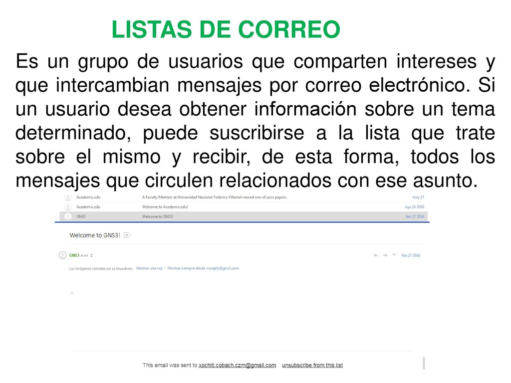 LISTAS DE CORREO