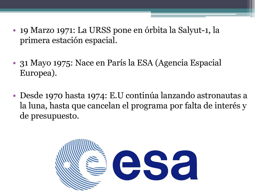 19 Marzo 1971: La URSS pone en órbita la Salyut-1, la primera estación espacial.
