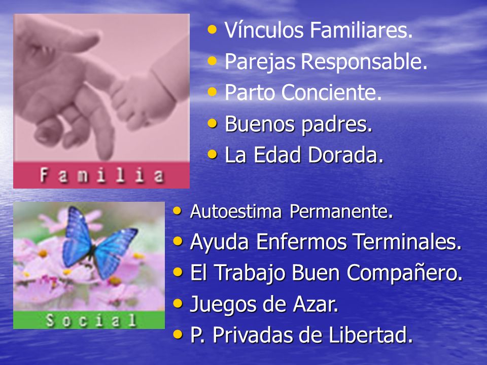 Ayuda Enfermos Terminales. El Trabajo Buen Compañero. Juegos de Azar.