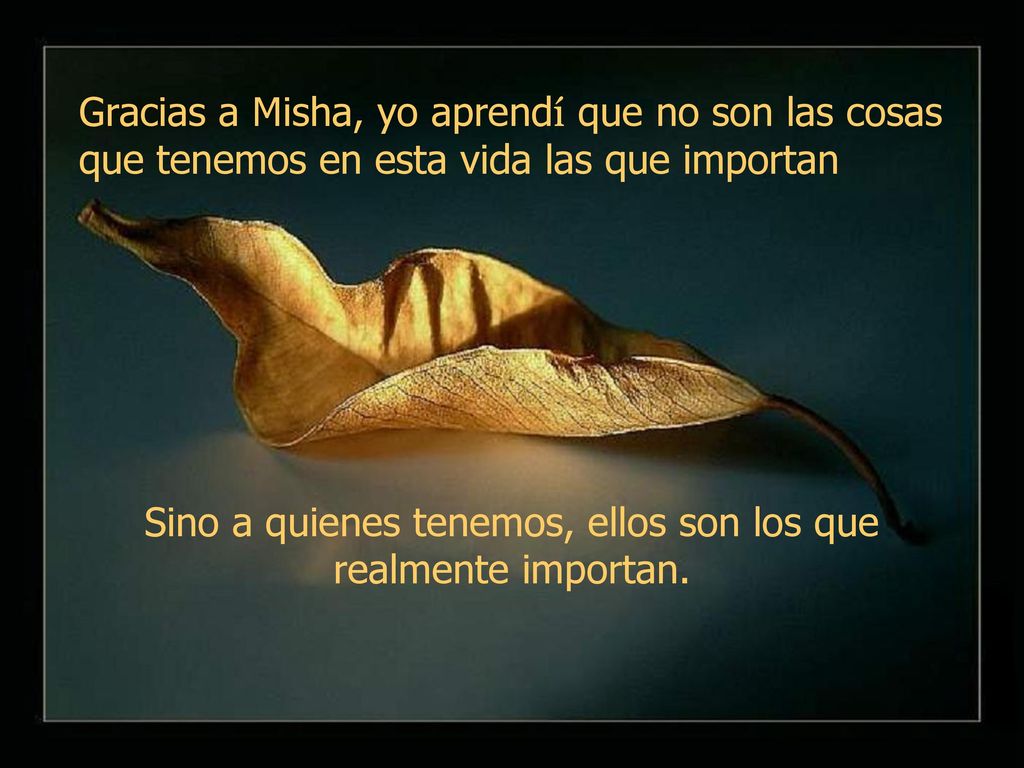 Sino a quienes tenemos, ellos son los que realmente importan.