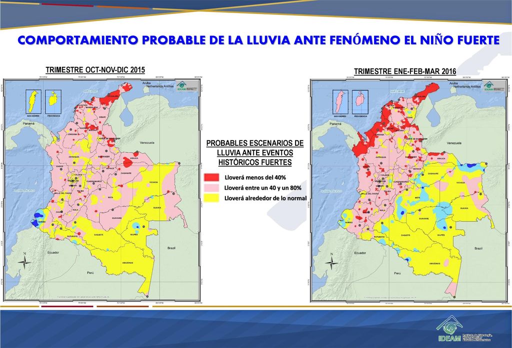 COMPORTAMIENTO PROBABLE DE LA LLUVIA ANTE FENÓMENO EL NIÑO FUERTE