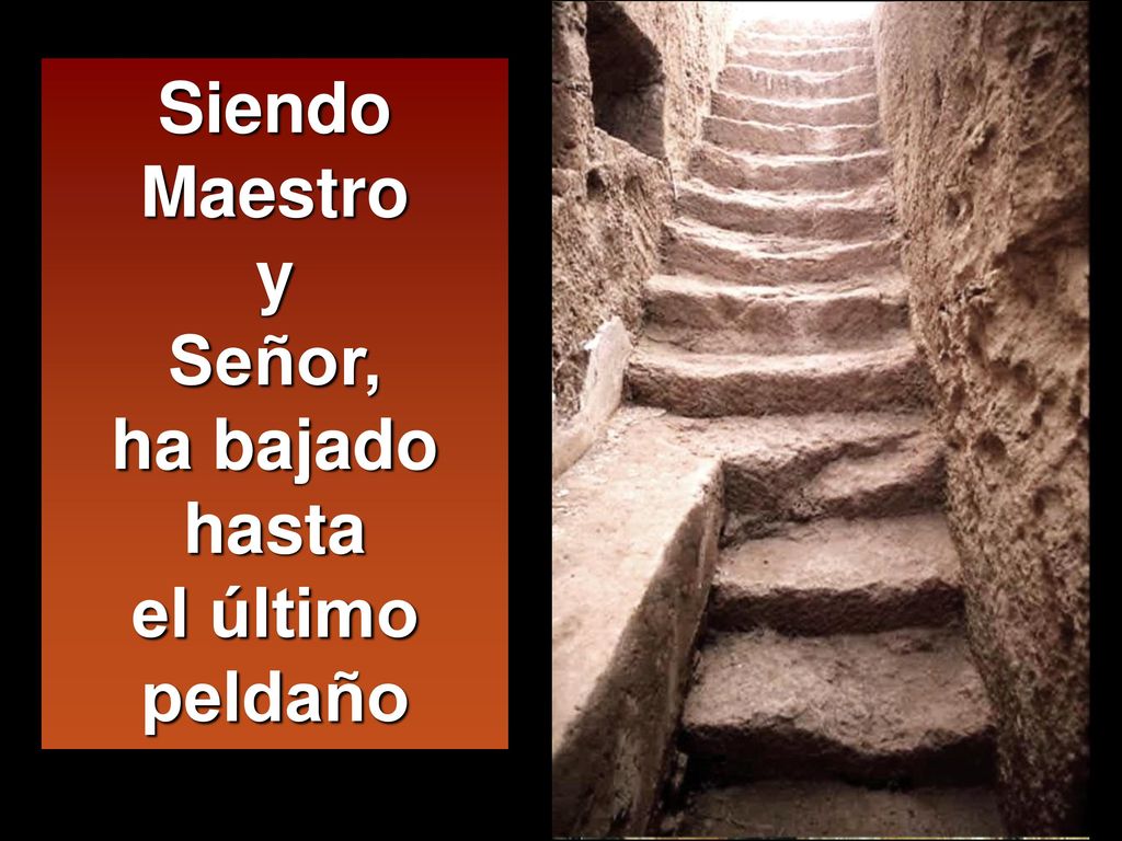 Siendo Maestro y Señor, ha bajado hasta el último peldaño
