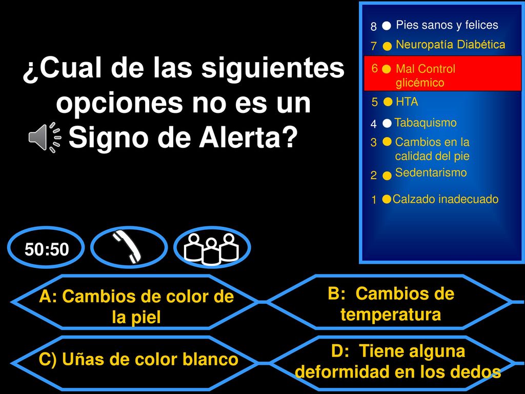¿Cual de las siguientes opciones no es un Signo de Alerta