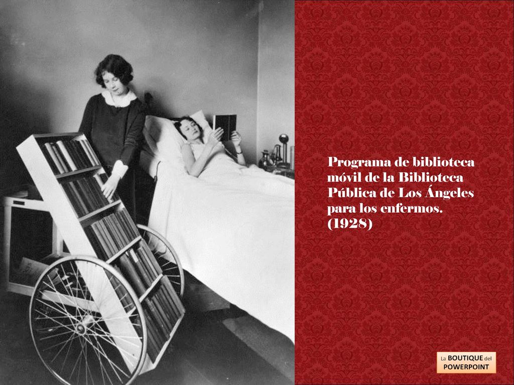 Programa de biblioteca móvil de la Biblioteca Pública de Los Ángeles para los enfermos. (1928)