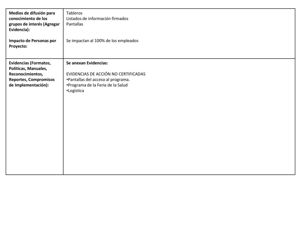 Medios de difusión para conocimiento de los grupos de interés (Agregar Evidencia):