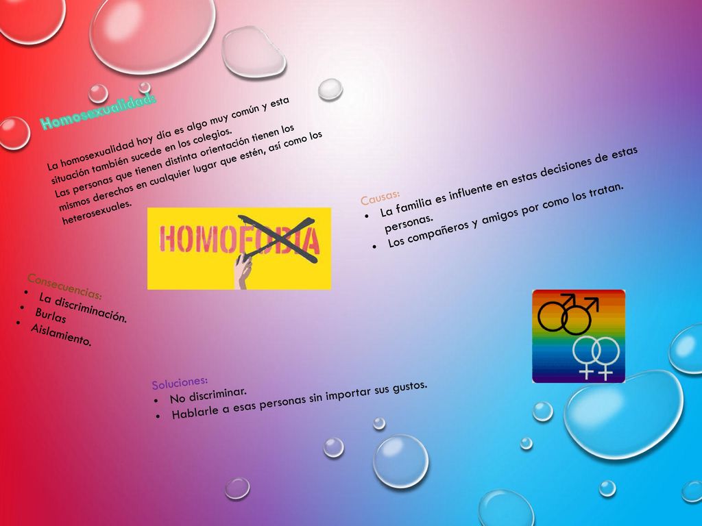 Homosexualidad: La homosexualidad hoy día es algo muy común y esta situación también sucede en los colegios.