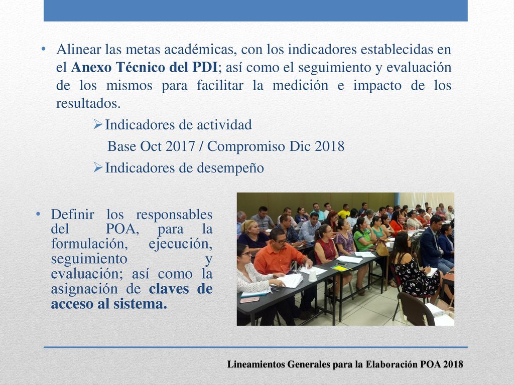 Indicadores de actividad Base Oct 2017 / Compromiso Dic 2018